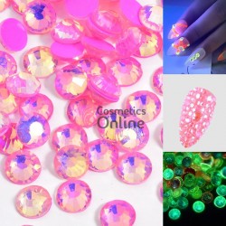 Strasuri din Cristale Fosforescente la intuneric 100 bucati SC280 Pink cu Reflexii 2mm